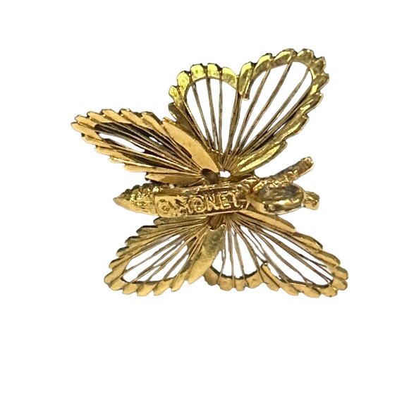 Vintage Monet Gold-Tone Butterfly Pendant - Picture 3 of 5